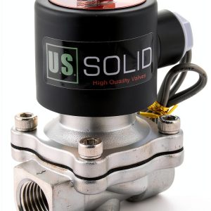 U.S. Solid 1/2" Stainless Steel Electric Solenoid Valve 24V DC N.C. VITON Water Air Fuel-0