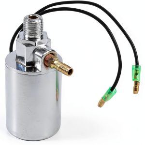 JDMSPEED 12V 24V Train Truck Air Horn Electric Solenoid Valve Heavy Duty 1/4" NPT Chrome Plated Metal Housing 150 PSI-0
